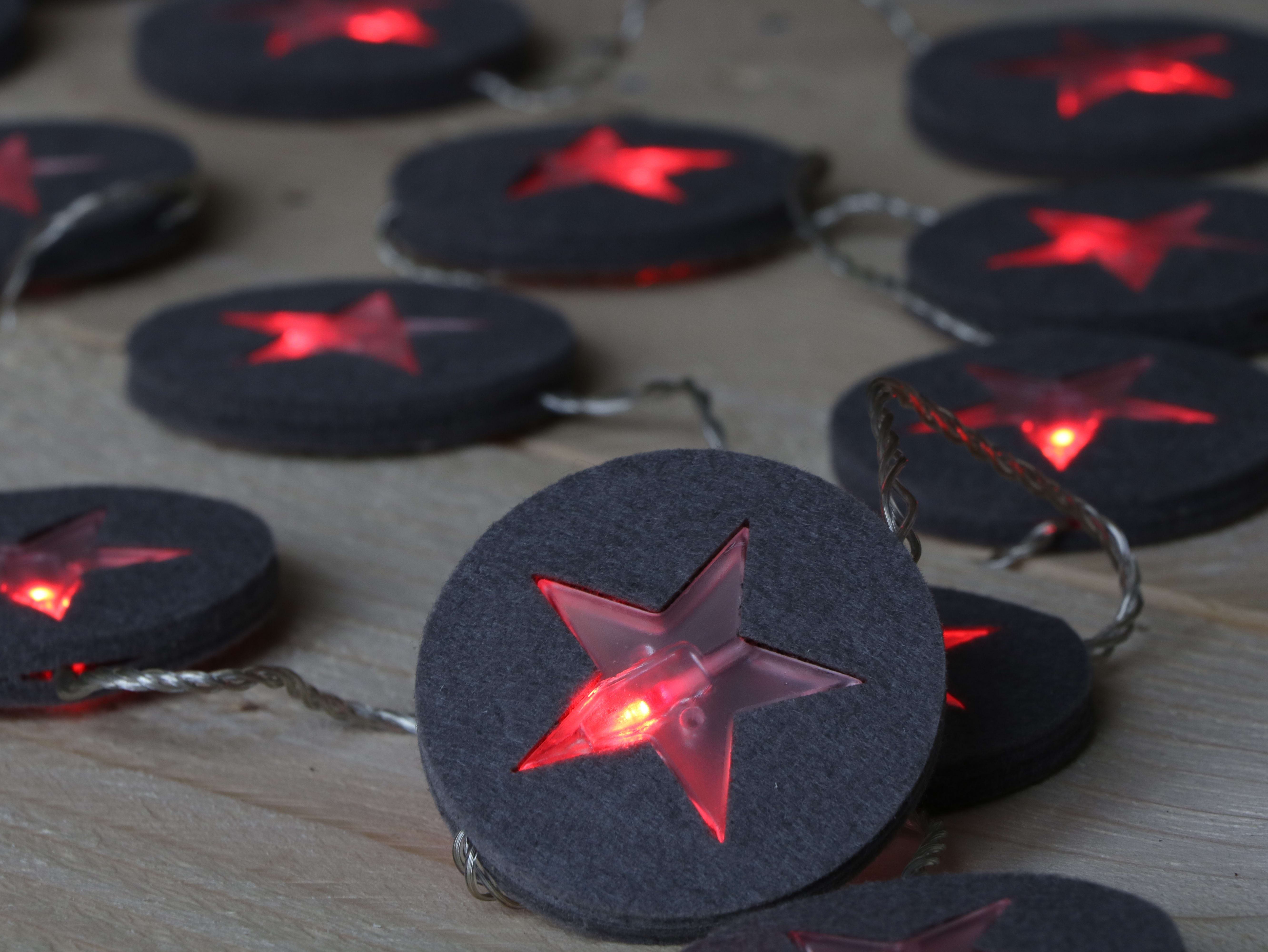 GIOCOPLAST NATALE SP - GCP97012361 20 DEC. ROTONDE STELLA FELTRO CON LED