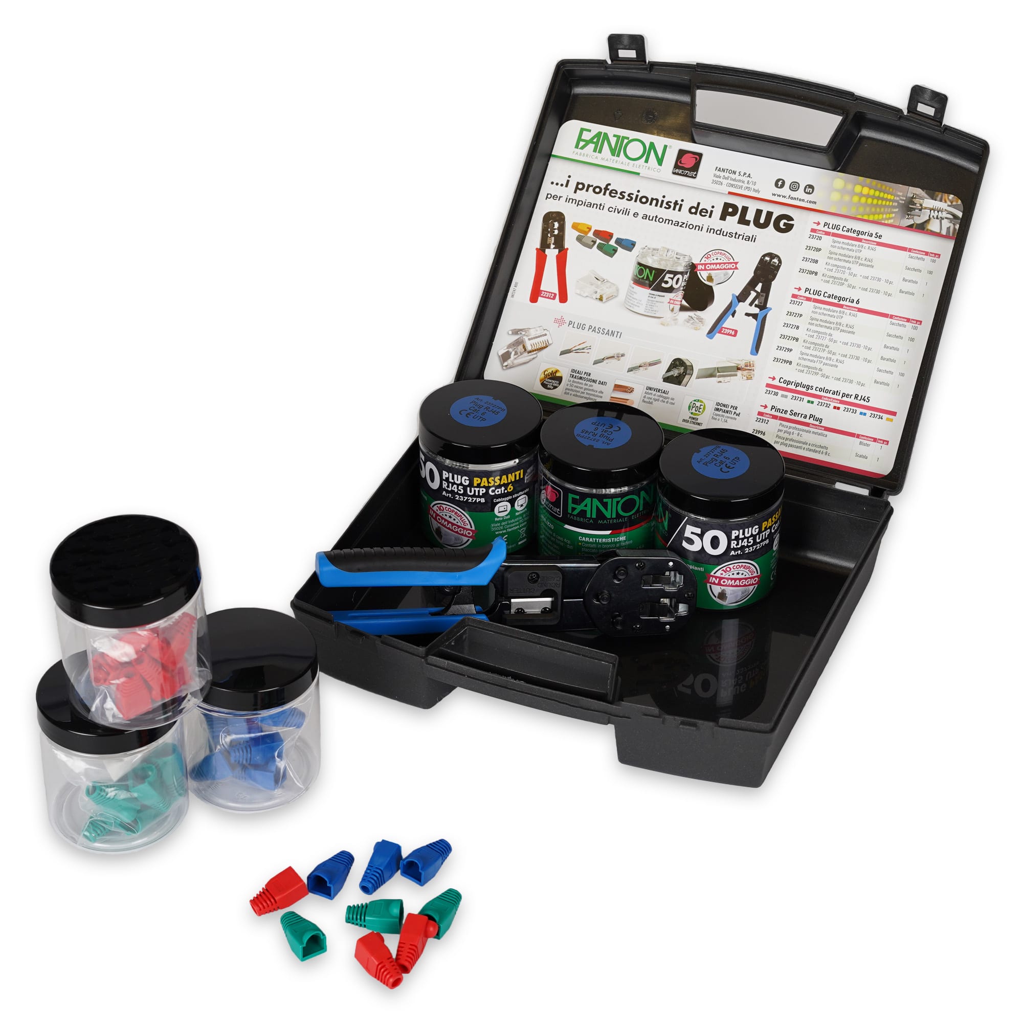 FANTON SPA - FME99927-6P KIT 150 PLUG RJ45 CAT.6 UTP PAS.+PINZA