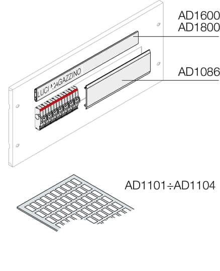 ABB SPA - ABBAD1600 N.20 BINARI+COPERTURA X ETICHETTE 24MOD.