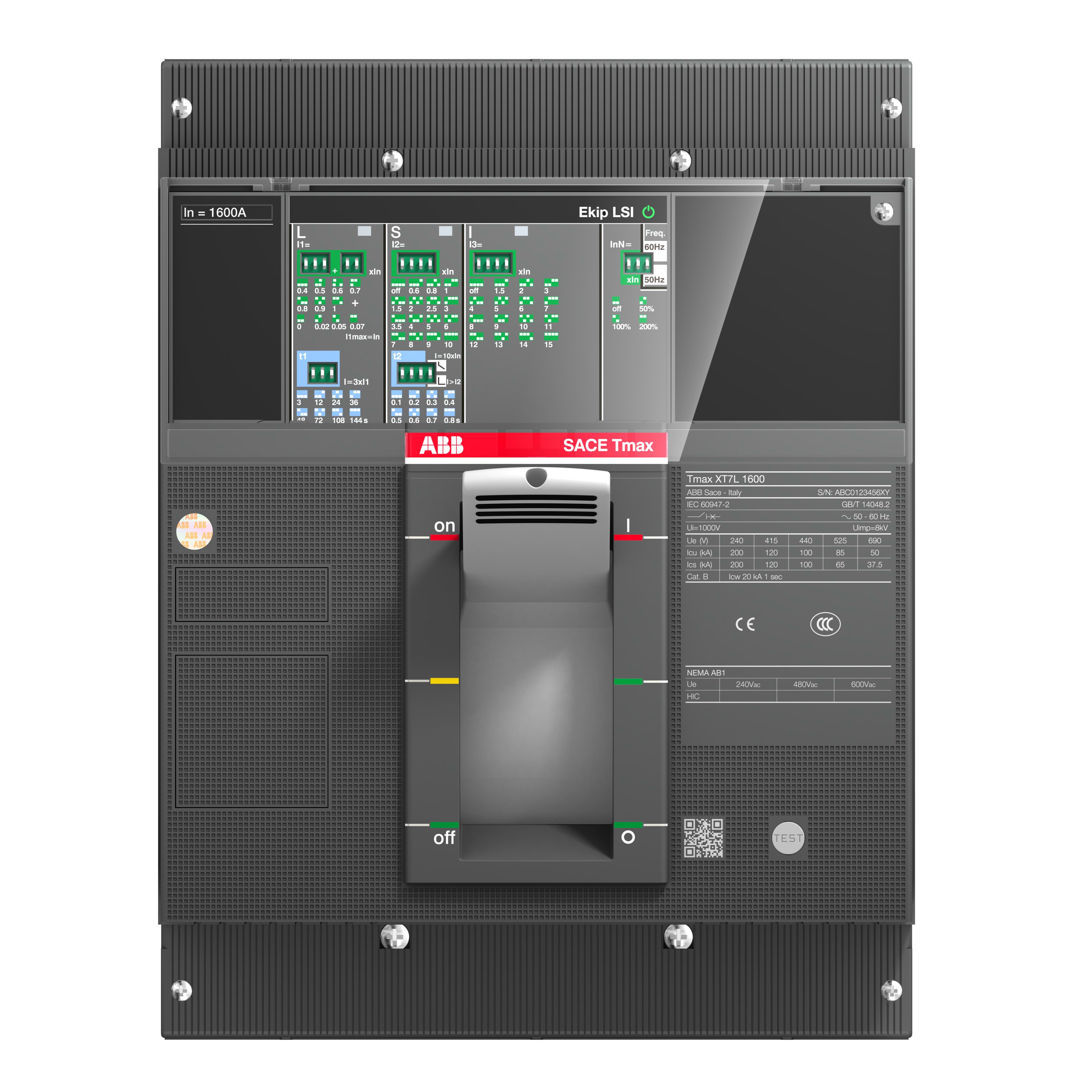 ABB SPA - ABB1SDA100894R1 XT7H 800 EKIP DIP LSI IN=800A 3P F F