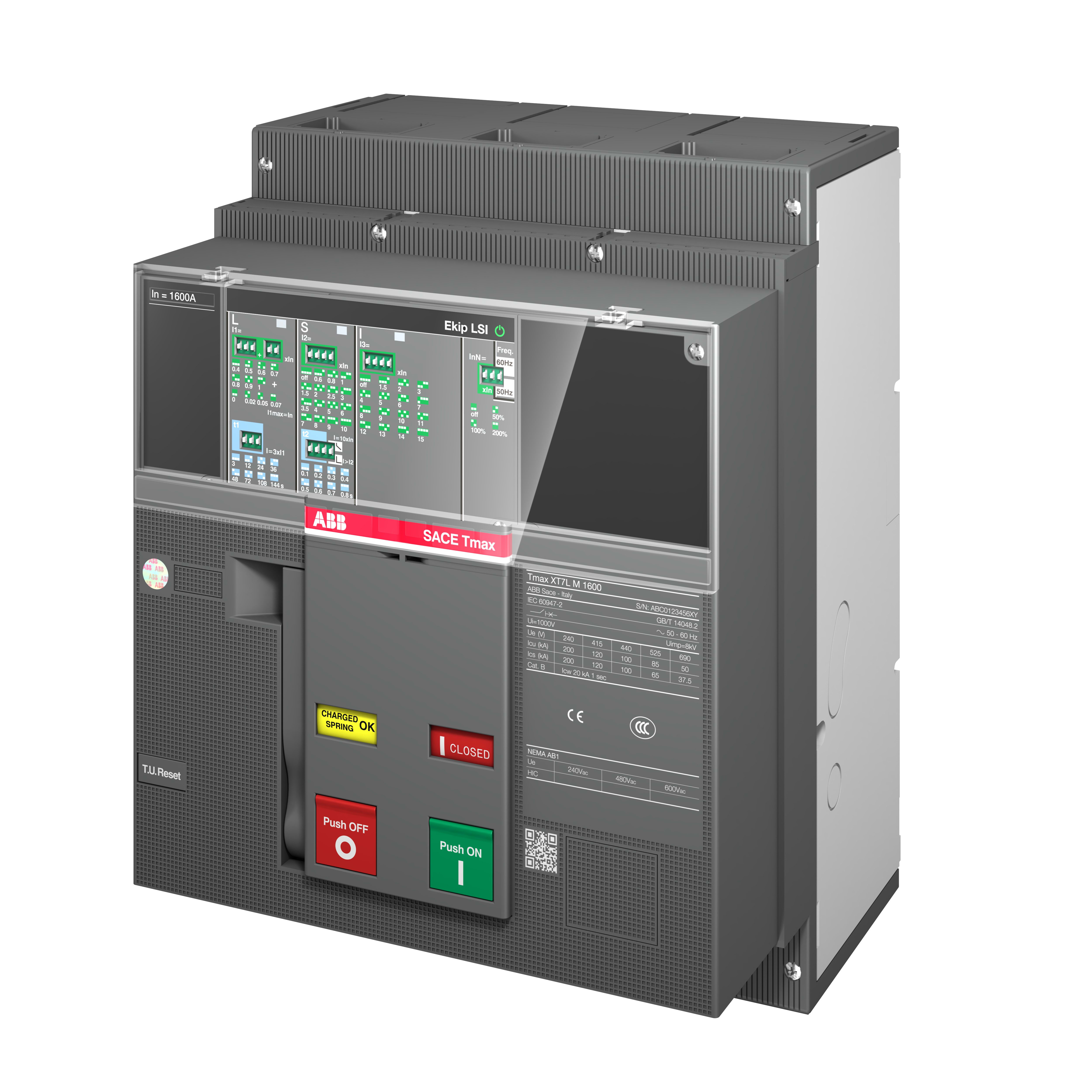ABB SPA - ABB1SDA101377R1 XT7S M 1600 Ekip Dip LSIG In1600A 3p F F