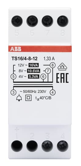 ABB SPA - ABBTS164812 TS16/4-8-12 TRASFORMATORE 16VA 4-8-12V