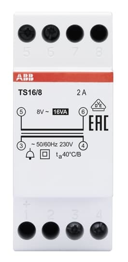 ABB SPA - ABBTS168 TS16/8 TRASFORMATORE 16VA 8V
