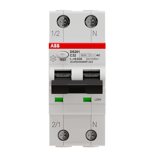 ABB SPA - ABBDS201C32AC30 DS201 INT.DIFF.MAGN.6KA 1P+N AC C32 30MA
