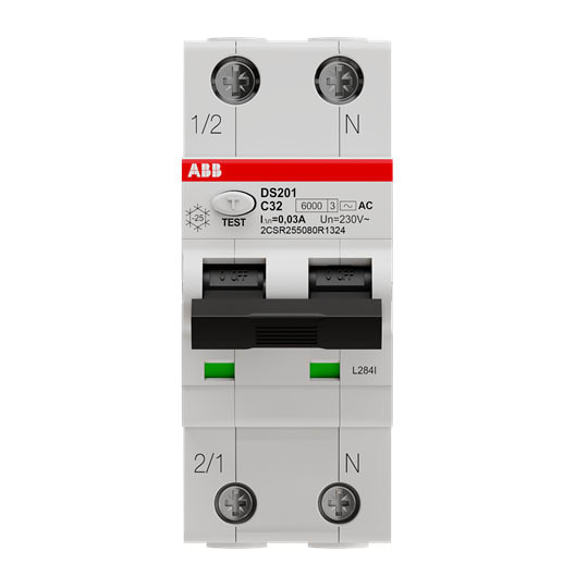 ABB SPA - ABBDS201C32AC30 DS201 INT.DIFF.MAGN.6KA 1P+N AC C32 30MA