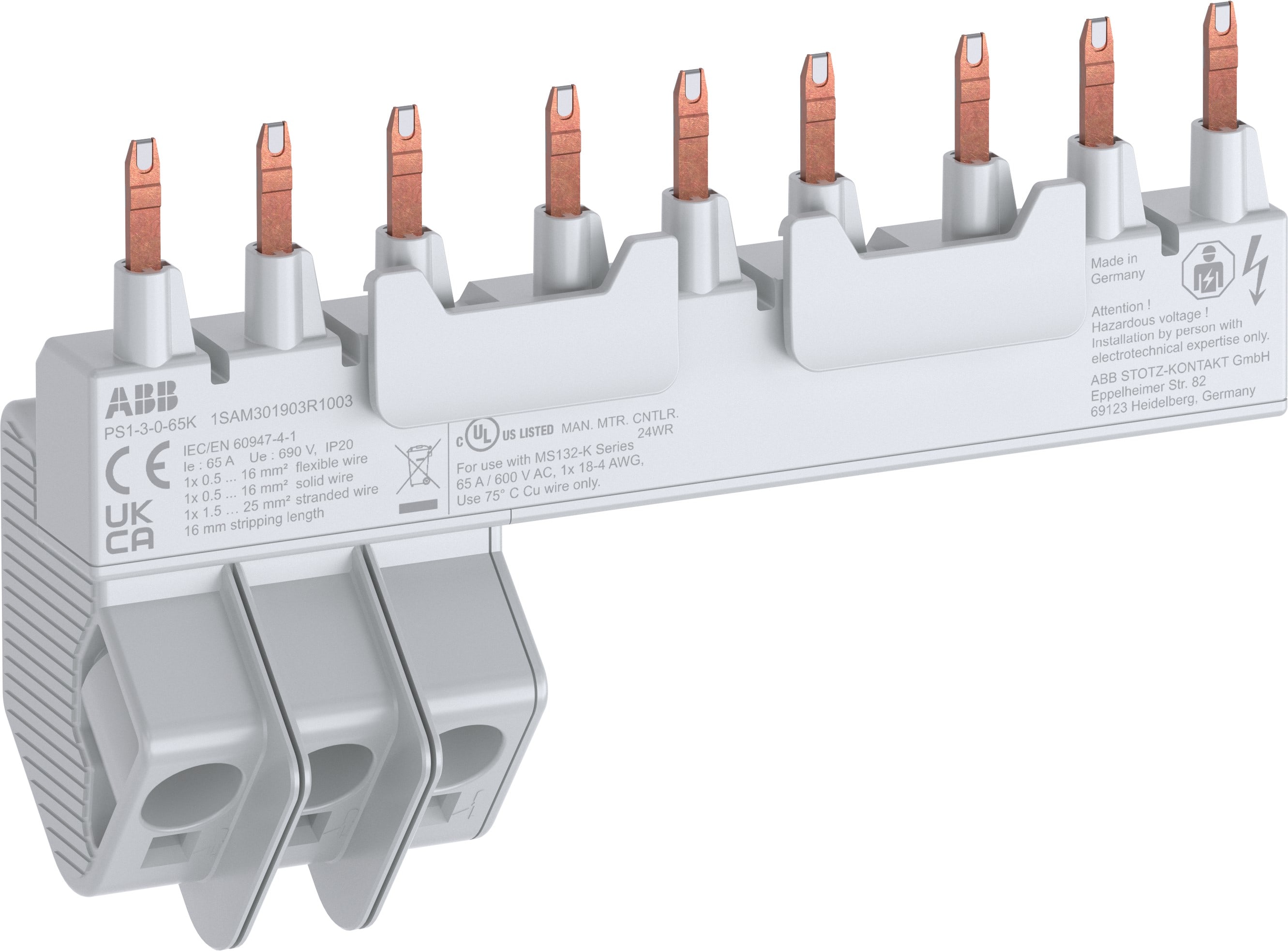 ABB SPA - ABBPS13065K PS1-3-0-65K BARRE COLL. X 3 MS132K
