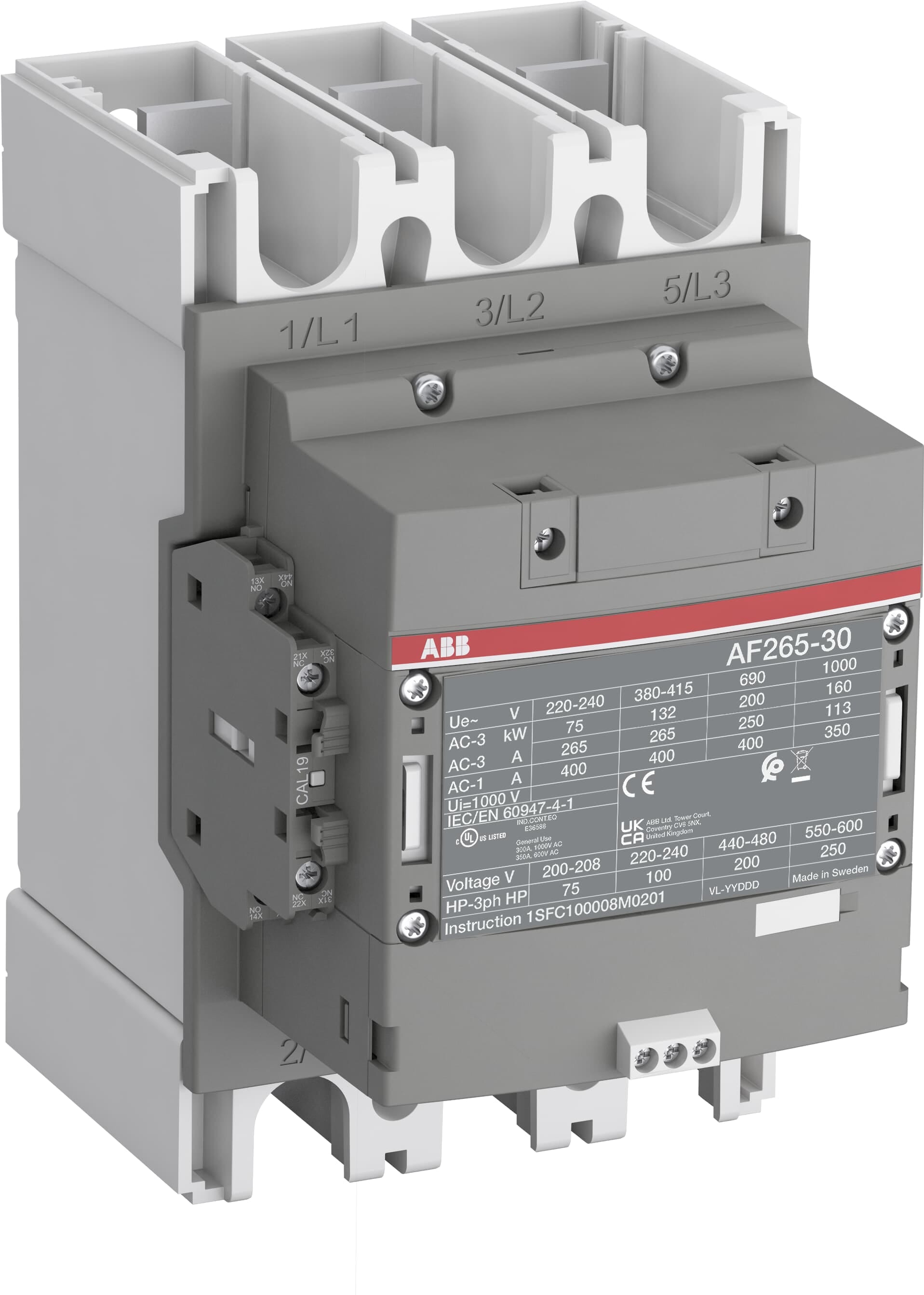 ABB SPA - ABBAF265301132 AF265-30-11-32 CONT 3P 48...130 V AC/DC-