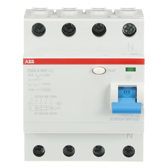 ABB SPA - ABBF204A6330V1 F204 A 63A 30MA INT.DIFF. 4P 110 V