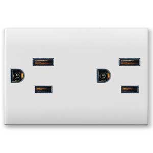 AVE - AVE441098T2/3 DOPPIA PRESA USA 2P+T 15A DOMUS 3M