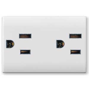 AVE - AVE441098T2/3 DOPPIA PRESA USA 2P+T 15A DOMUS 3M