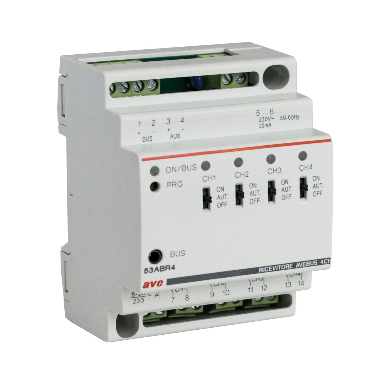AVE - AVE53ABR4 ATTUATORE 4CH ILLUMINAZIONE 4M DIN