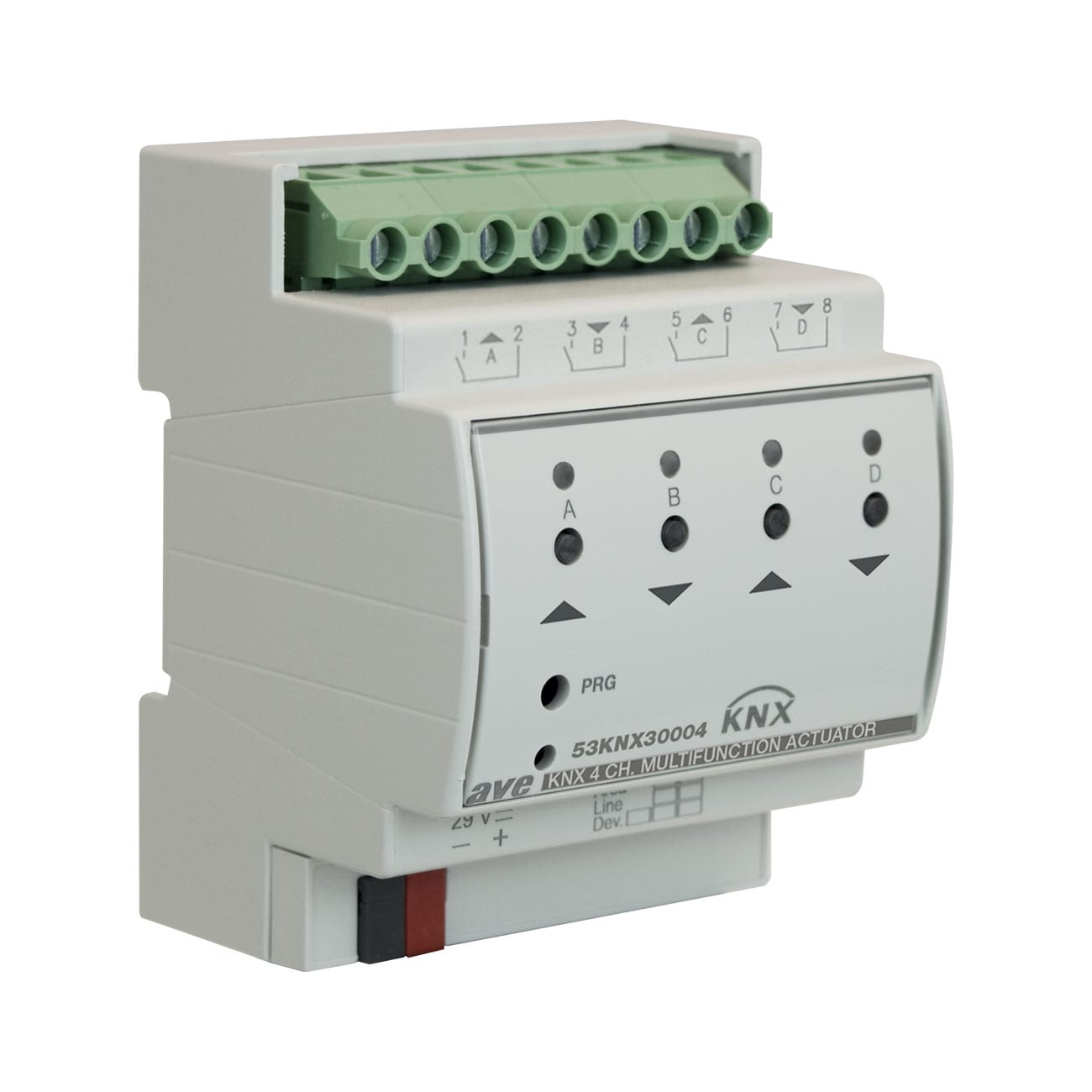 AVE - AVE53KNX30004 ATTUATORE KNX 4CH MULTIFUNZ-4M DIN