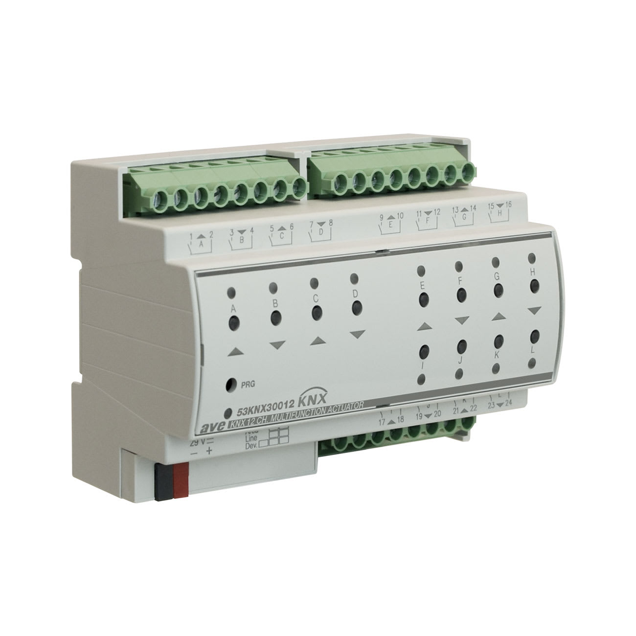 AVE - AVE53KNX30012 ATTUATORE KNX 12CH MULTIFUNZ-8M DIN