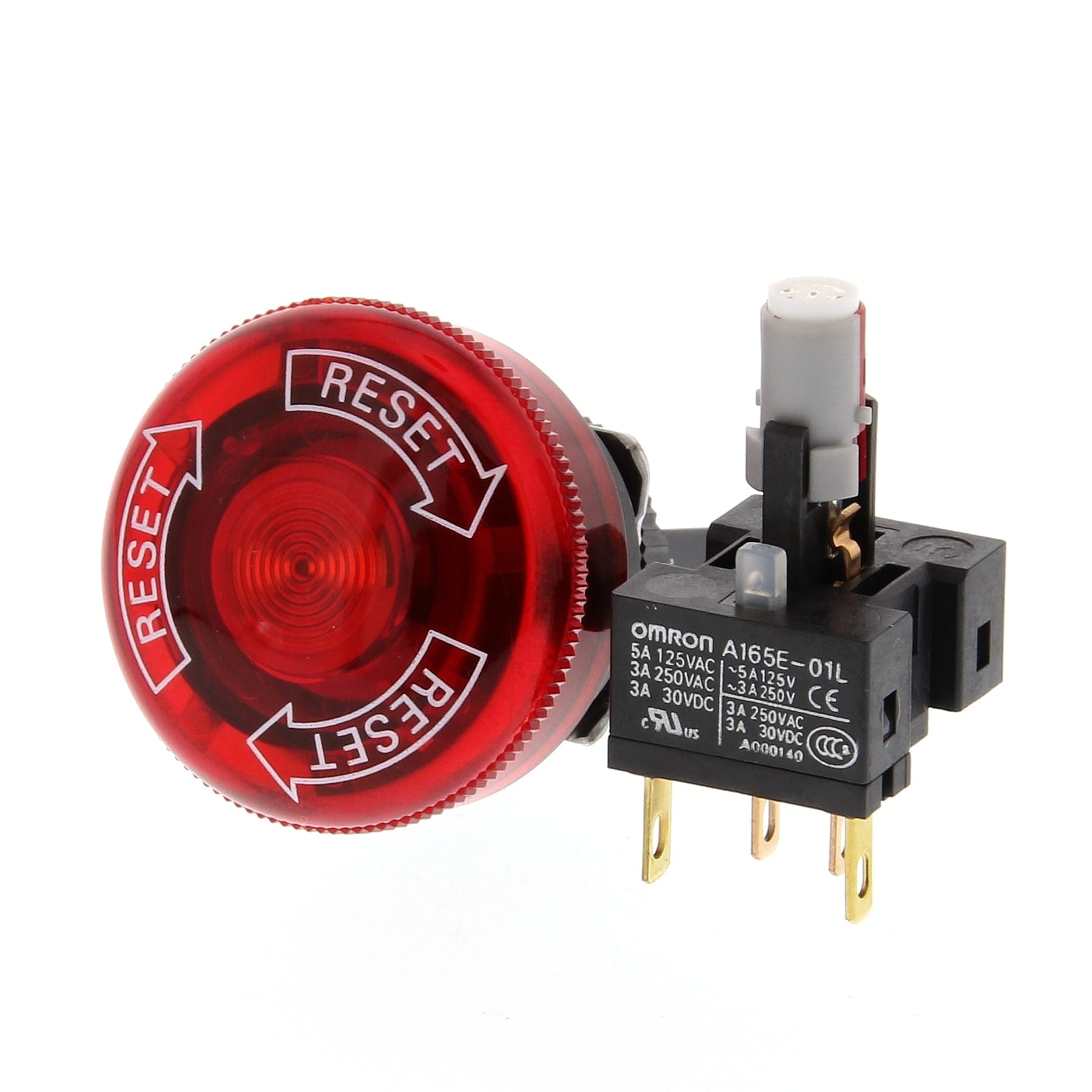 OMRON - OMRA165ELS24D01-160 PULS.16,A165E,EMERGENZA30MM,1NC,LUMINOSO