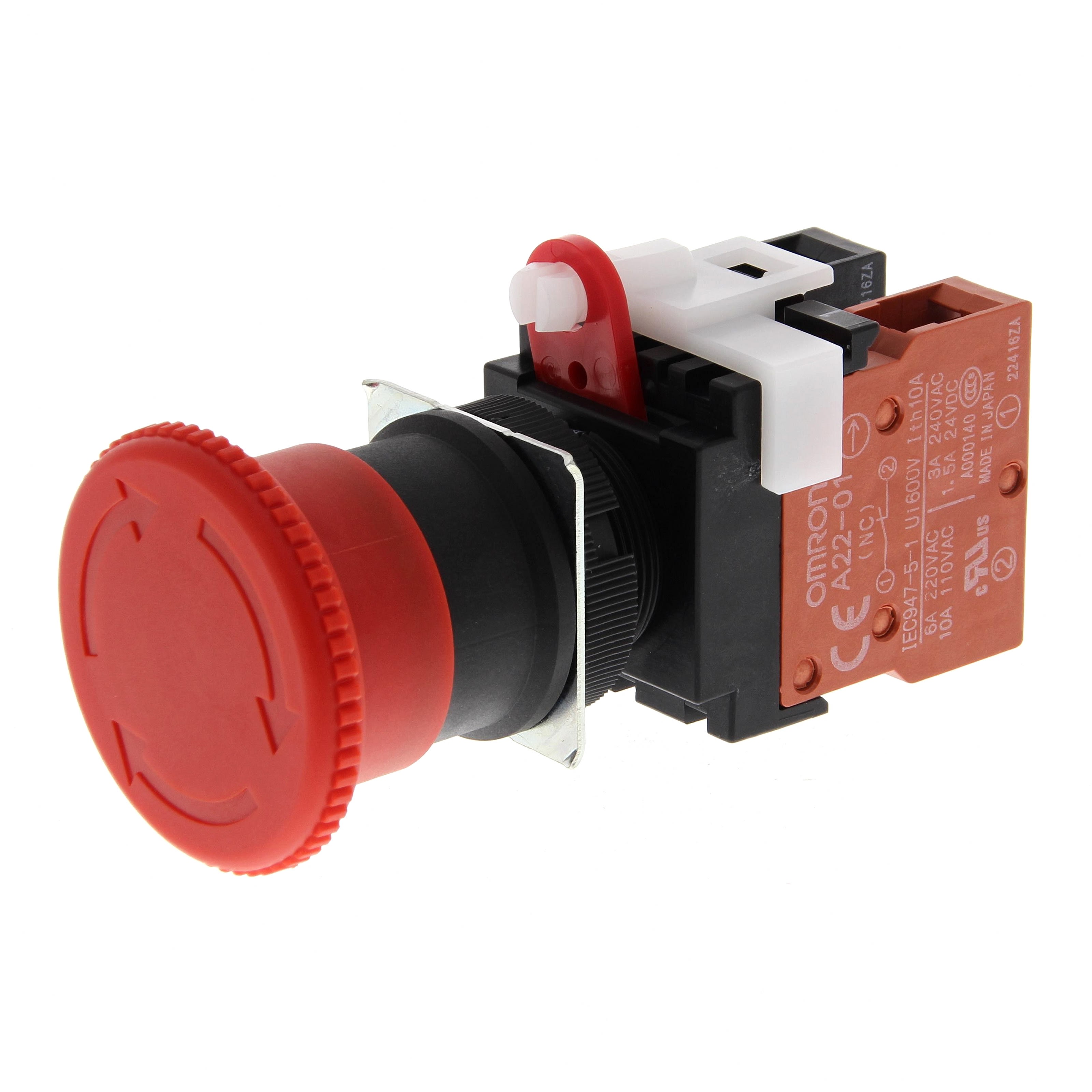 OMRON - OMRA22EM11 Puls.22,A22E,Emergenza40mm,1NC1NO,nonlum