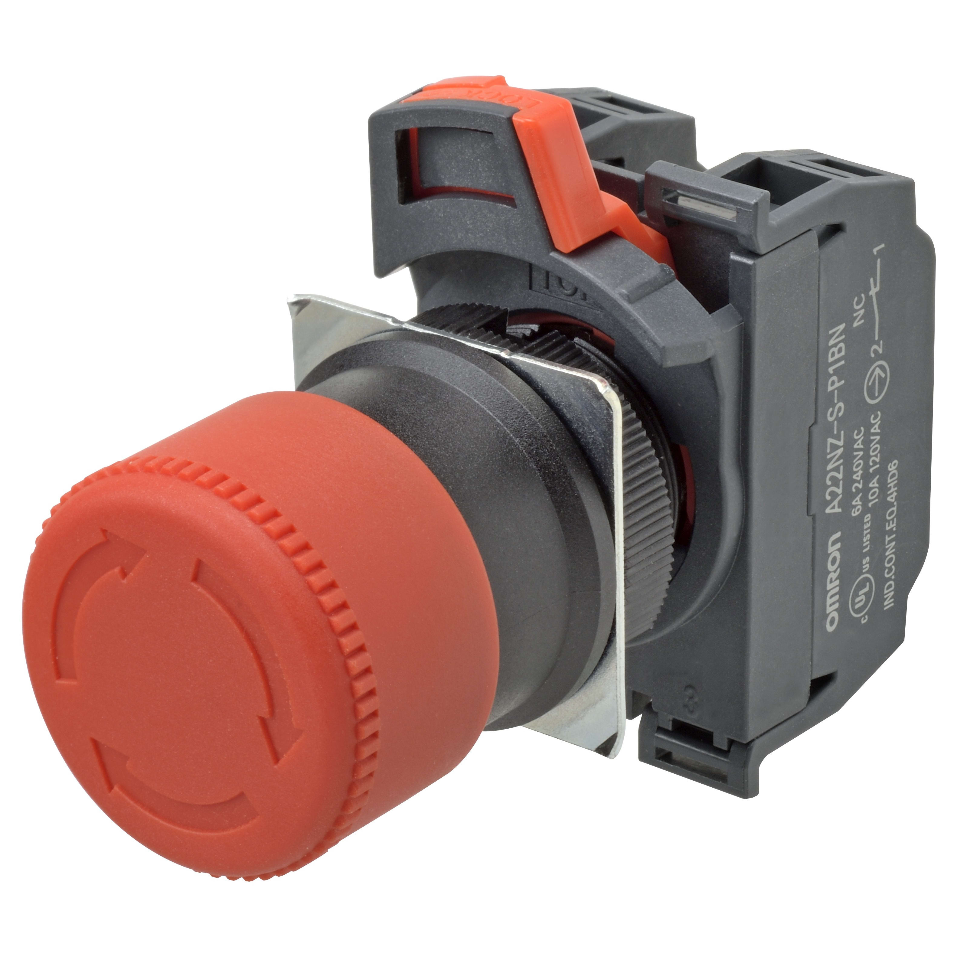 OMRON - OMRA22NESP222N PULS.22,A22NE,EMERGENZA30MM,3NC,NONLUM
