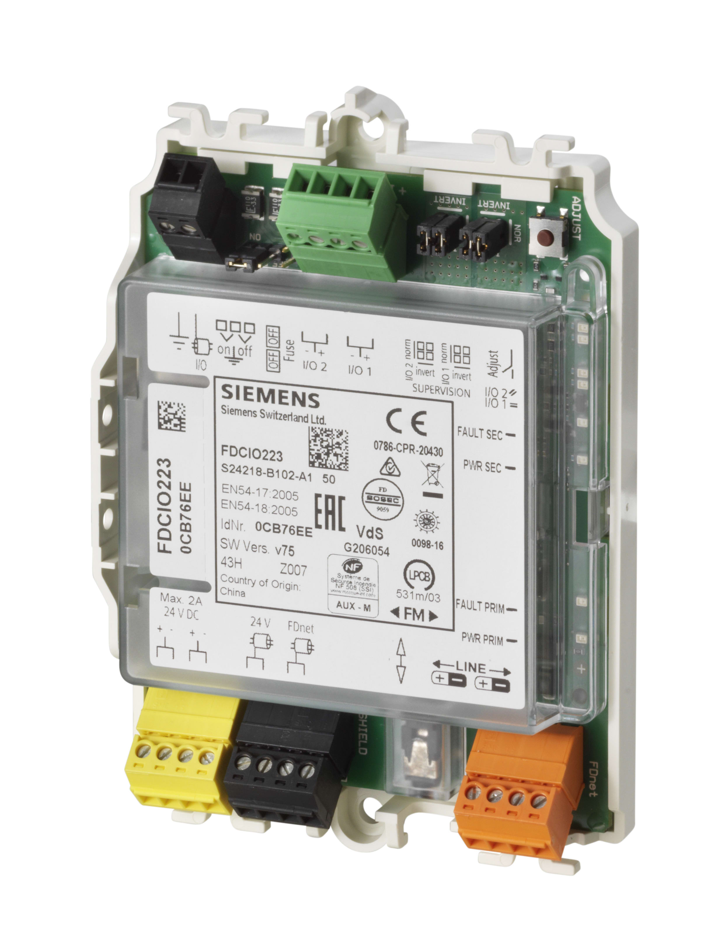SIEMENS - BUILDING T - BCTS24218-B102-A1 FDCIO223 TRANSPONDER A DUE CANALI