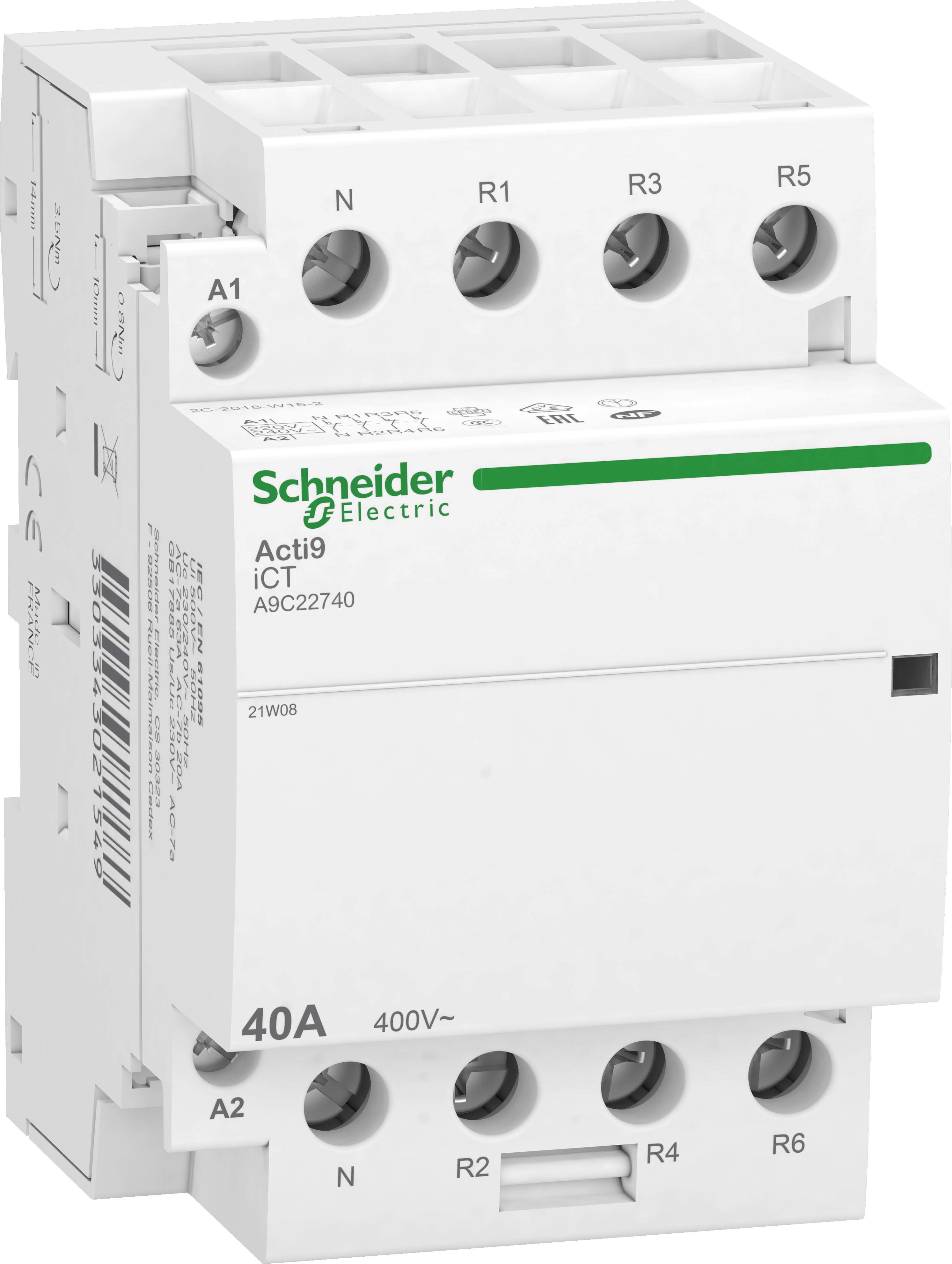 SCHNEIDER ELECTRIC - SNRA9C22740 Contattore iCT 4NC 40A comando 230÷240Vca 3P+N
