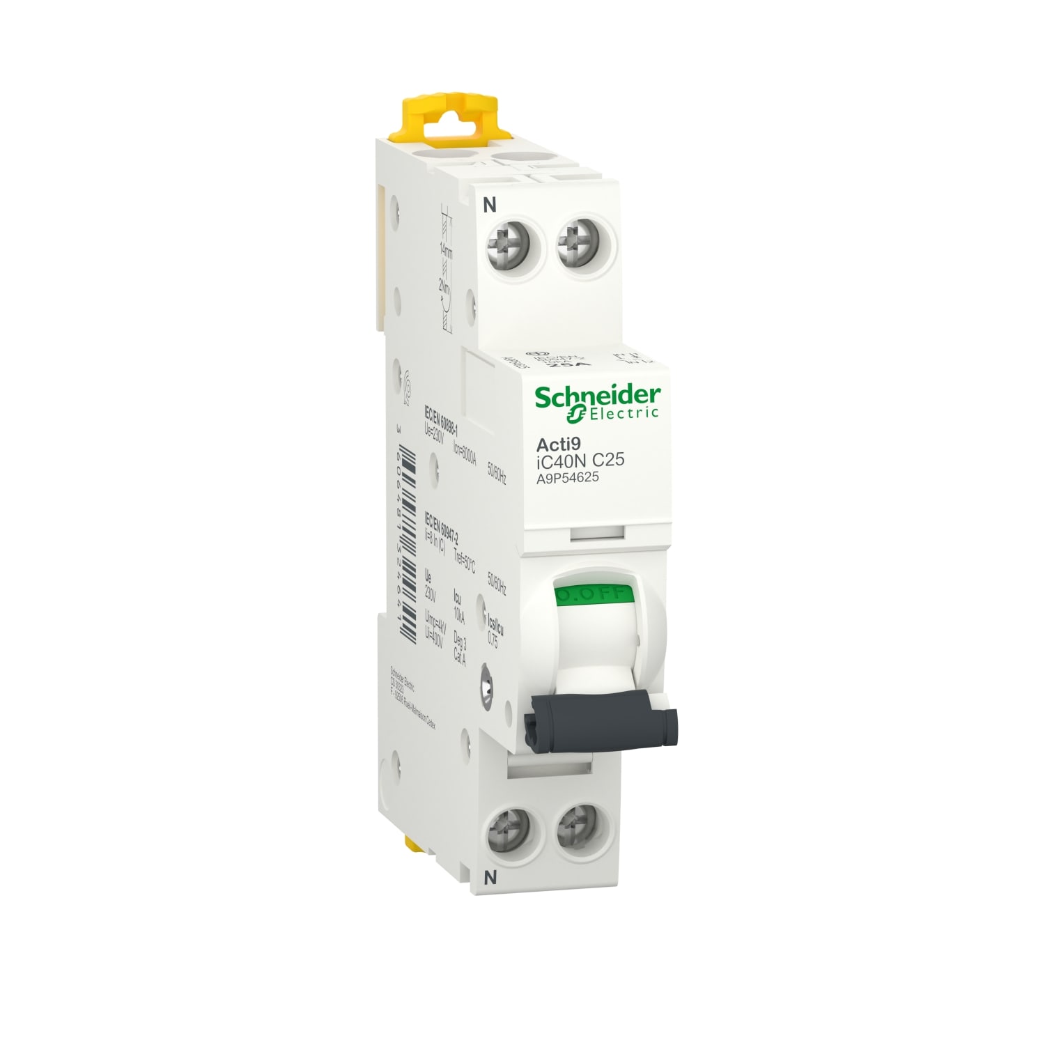 SCHNEIDER ELECTRIC - SNRA9P54625 INT. MAGNETOT. IC40N 1P+N C 25A 6000A