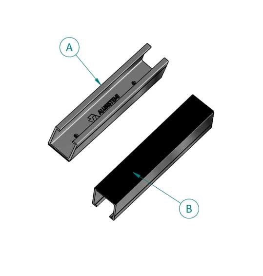 ALUSISTEMI - ALUABGR.C40.190.E BARRETTA FIS. GRECA H40 A C 190 MM EPDM