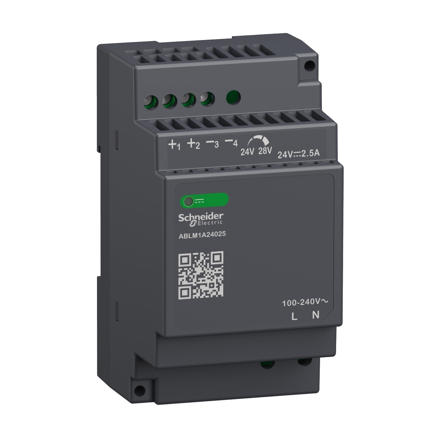 SCHNEIDER ELECTRIC - SNRABLM1A24025 Alimentatori switching, 100-240 V AC, 24 V 2.5 A, monofase, Modulare