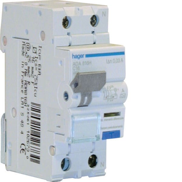 HAGER - HAGADA816H DIFF MAGN ACC 1PN 30MA A 16A 4.5KA C 2M