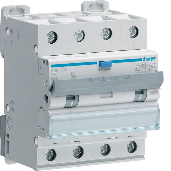 HAGER - HAGADH460H DIFF MAGN 4P 30MA A HI 10A 6KA C 4M