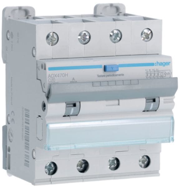 HAGER - HAGADX470H DIFF MAGN 4P 30MA A 20A 10KA C 4M