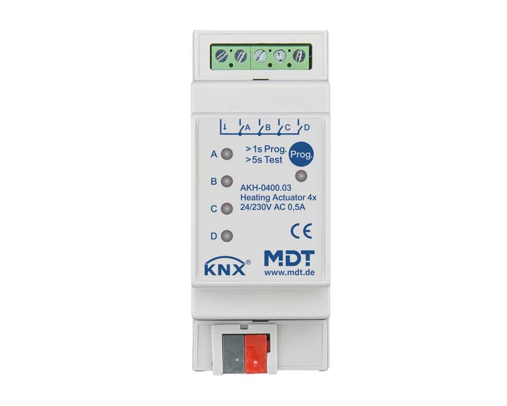 MDT ITALIA SRL - EYGAKH-0400.03 Attuatore KNX Riscaldamento, 4 canali, 24-230V