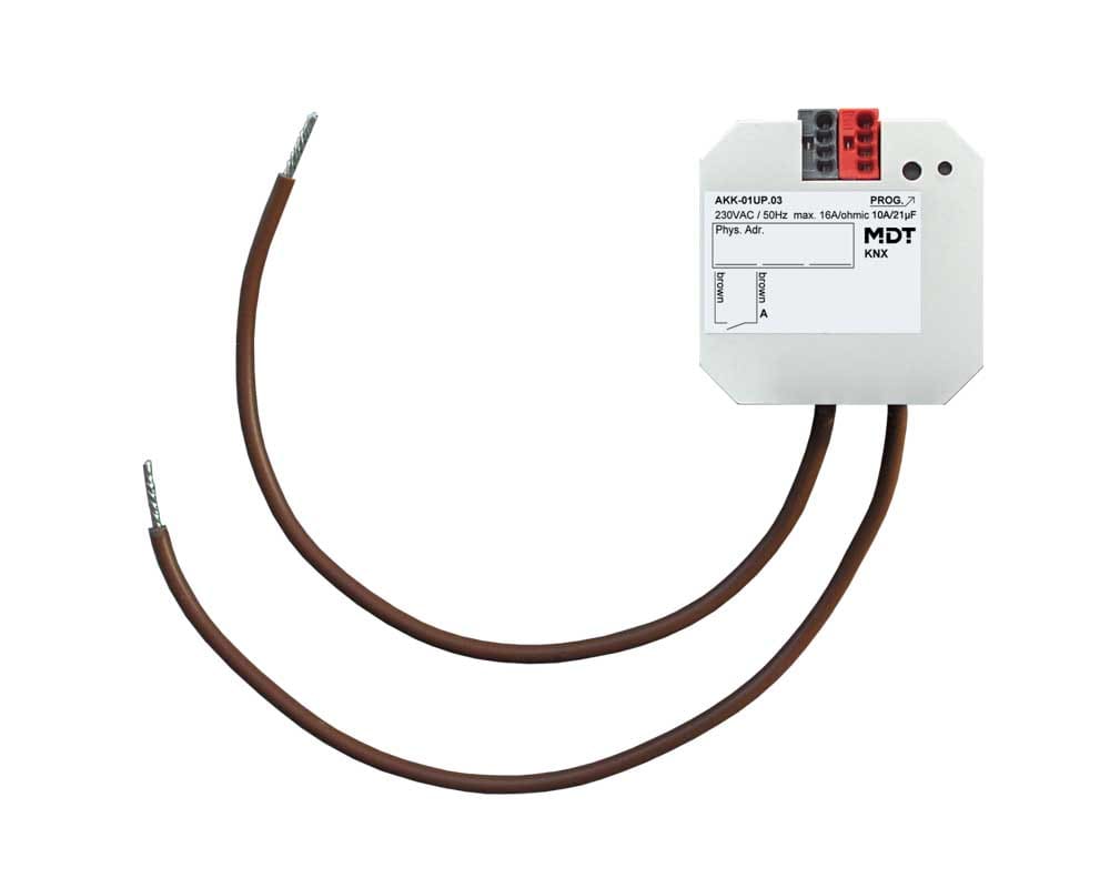 MDT ITALIA SRL - EYGAKK-01UP.03 Attuatore KNX on/off 1 canale,230V,16A, incasso