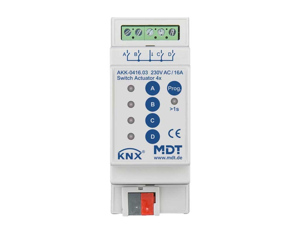 MDT ITALIA SRL - EYGAKK-0416.03 Attuatore KNX on/off 4 canali,230V,16A, compatto