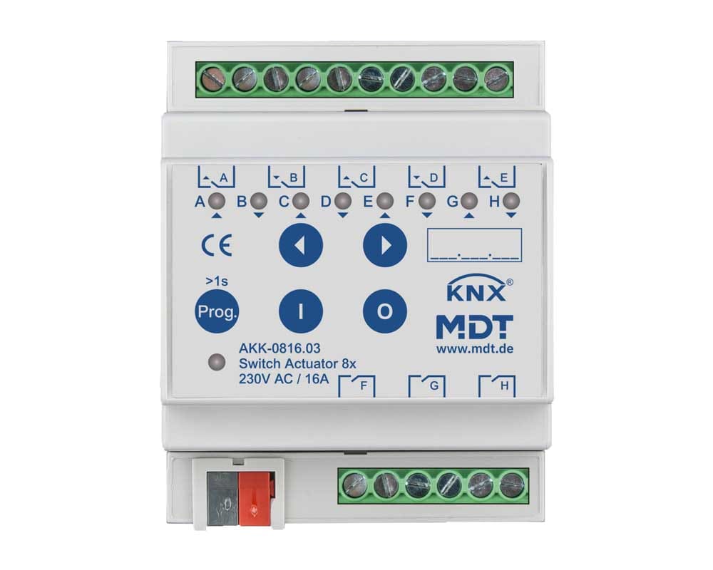 MDT ITALIA SRL - EYGAKK-0816.03 Attuatore KNX on/off 8 canali,230V,16A, compatto