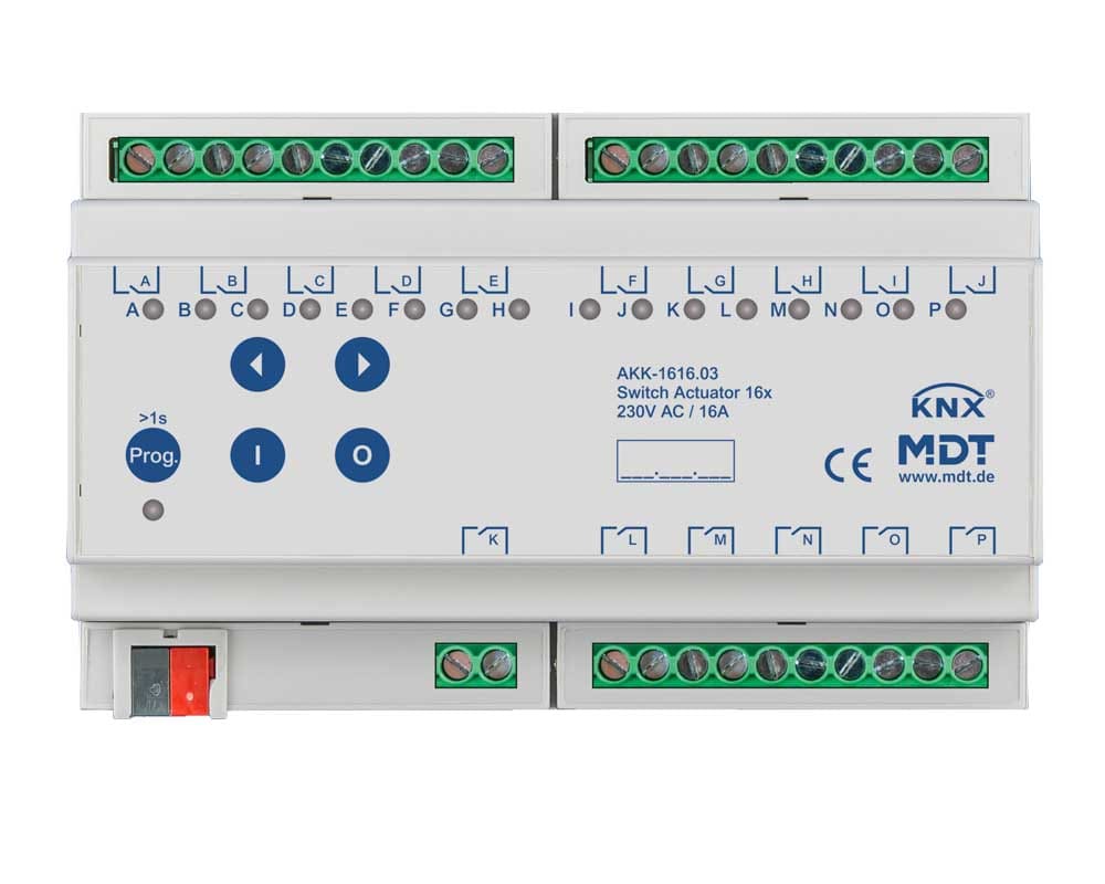 MDT ITALIA SRL - EYGAKK-1616.03 Attuatore KNX on/off 16 canali,230V,16A, compatto