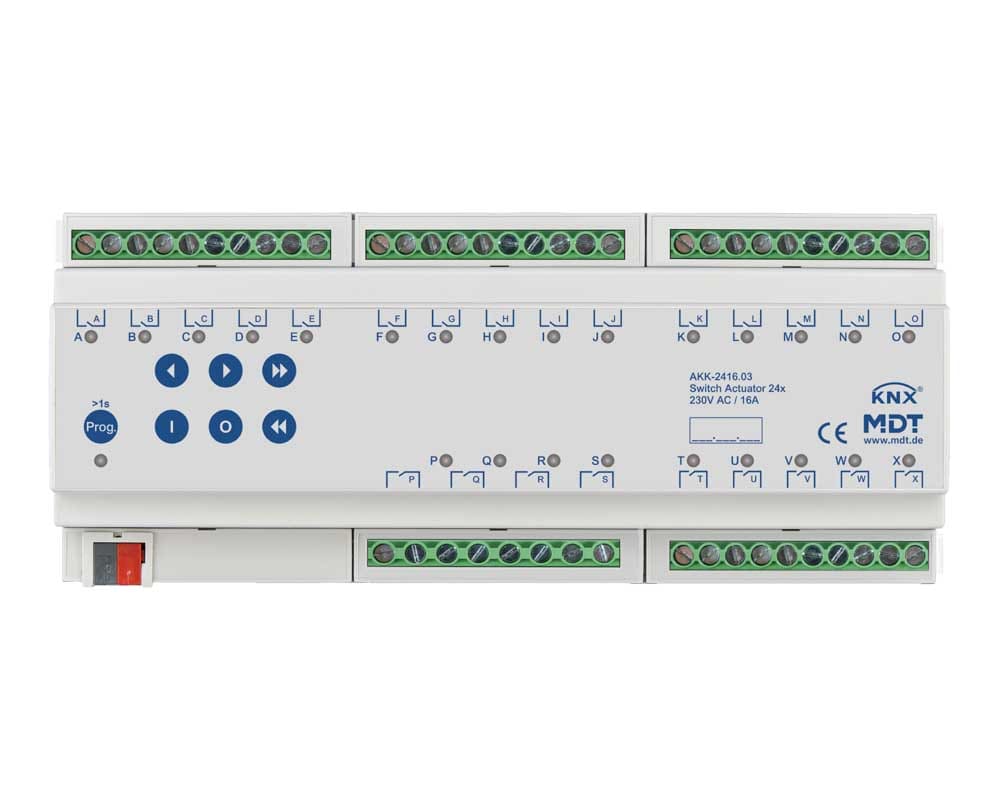 MDT ITALIA SRL - EYGAKK-2416.03 Attuatore KNX on/off 24 canali,230V,16A, compatto