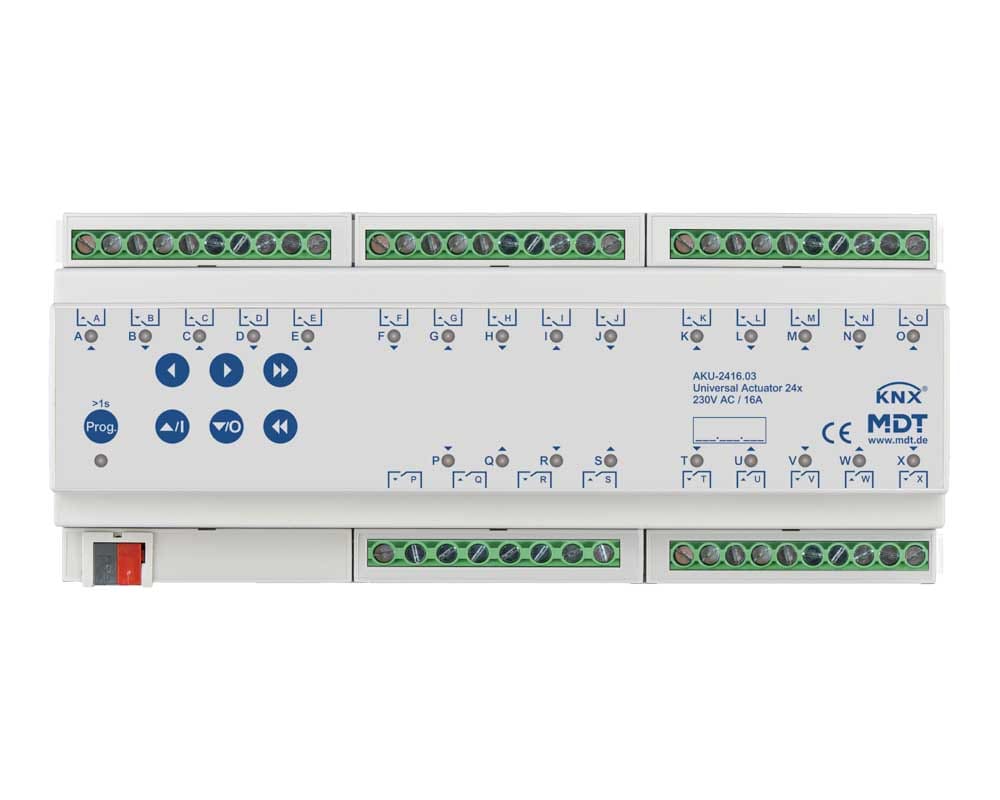 MDT ITALIA SRL - EYGAKU-2416.03 Attuatore KNX Universale 24 canali, 16A, 230V