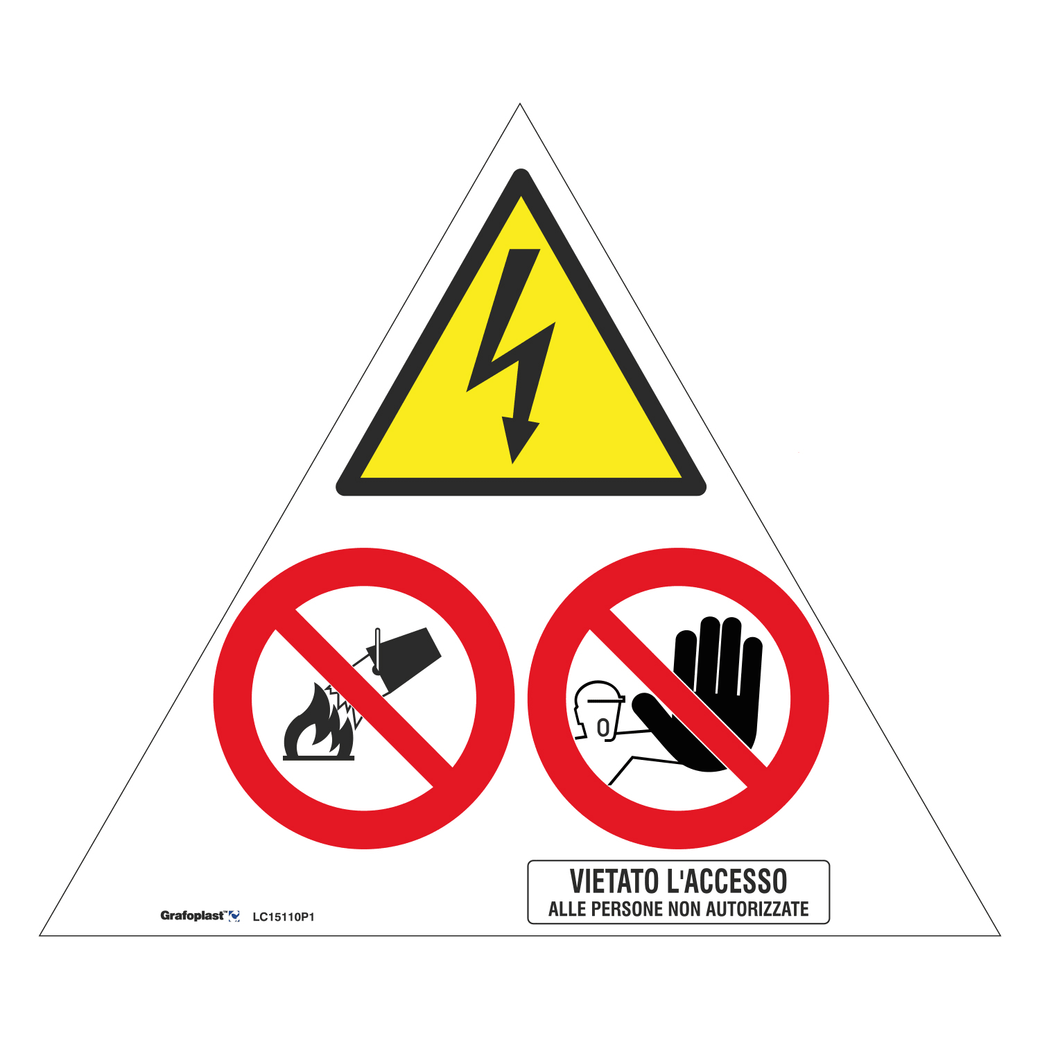 GRAFOPLAST SRL - GRALC15110P1 PERICOLO E DIVIETO - PVC 350MM 1PZ/FG