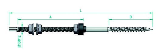 ALUSISTEMI - ALUATL022.M12.350 VITEAUTOFILETT.D/FILETTO(INOX),M12X350