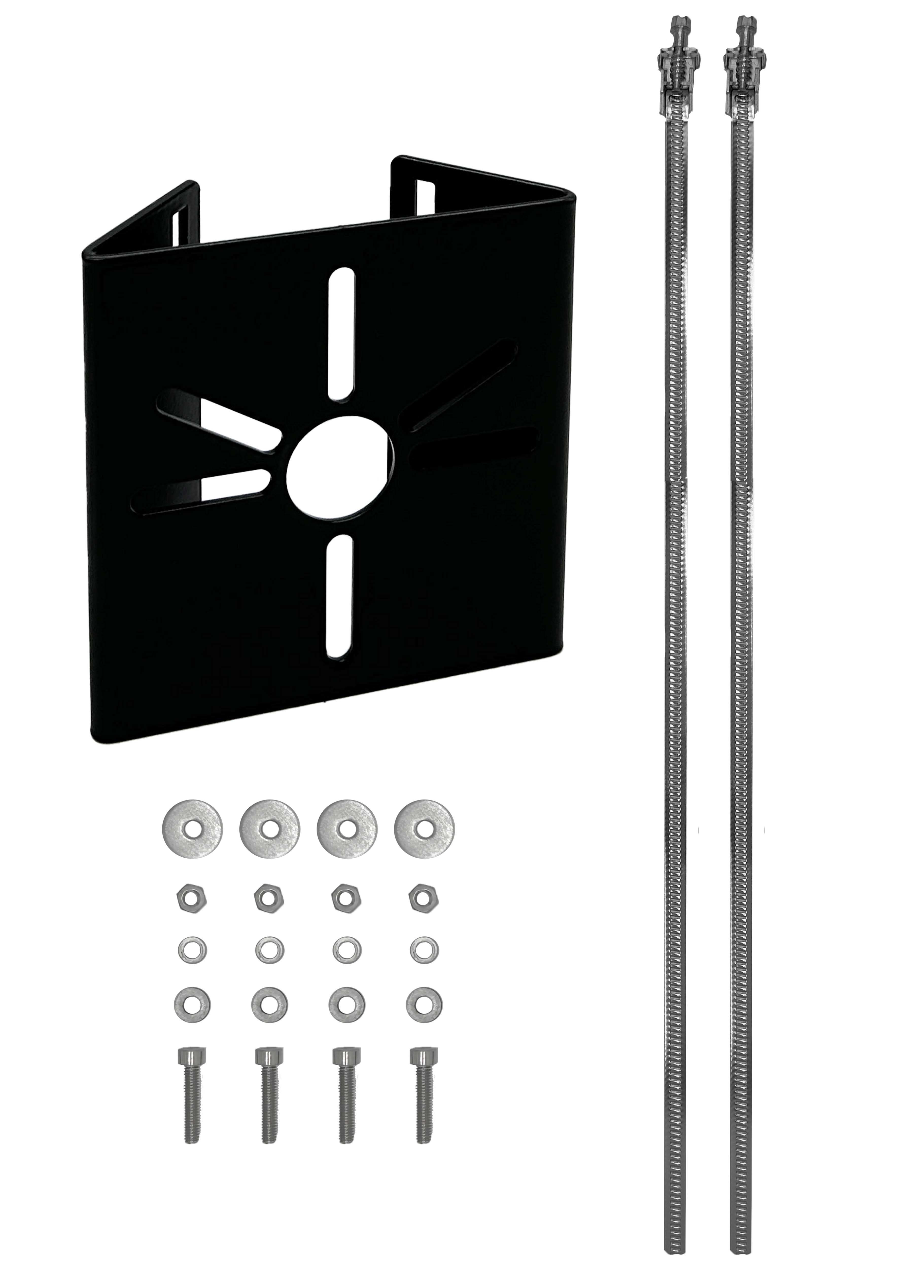 UNIERRE SRL UNIPERSO - URRAM1957FE STAFFA ACCIAIO 107X107X2MM-NERO-PALI D.6