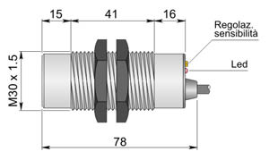 AECO SRL - ACOC30000050 SC30SP-CE25 NPN NO+NC