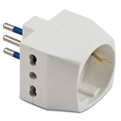 MASTER SRL - MSTAS05751 ADATT.TRIPLO-SCHUKO 10A 2P+T BIANCO