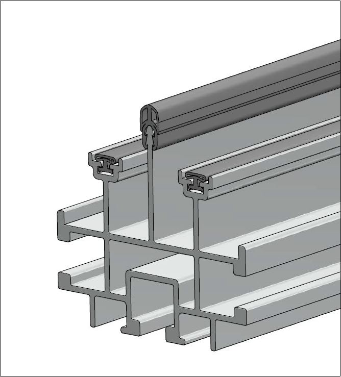 ALUSISTEMI - ALUATLPS4662.L680 PROFILO LONGHERONE CON GUARNIZIONE