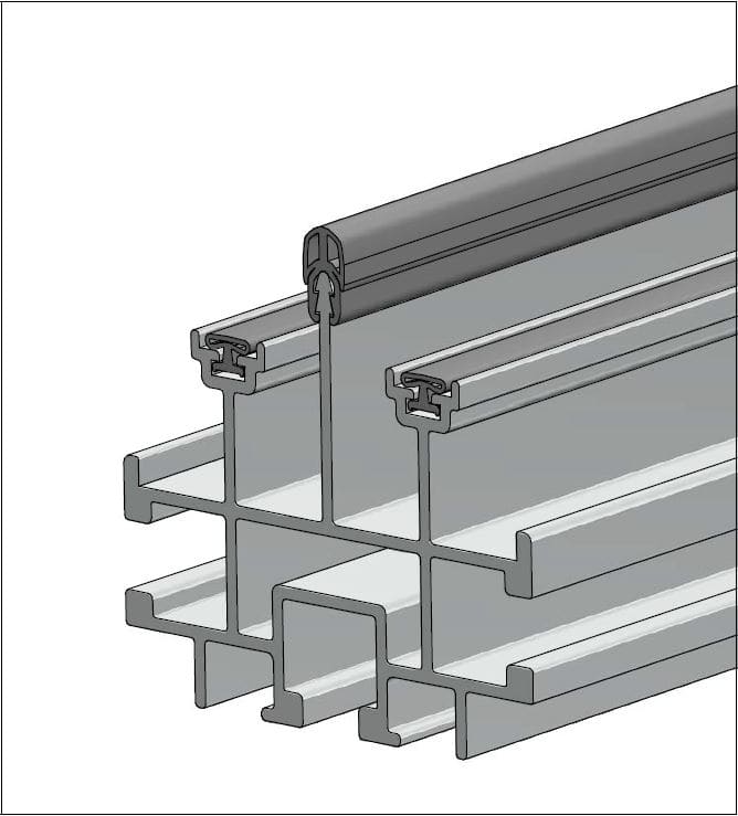 ALUSISTEMI - ALUATLPS4662.L680 PROFILO LONGHERONE CON GUARNIZIONE