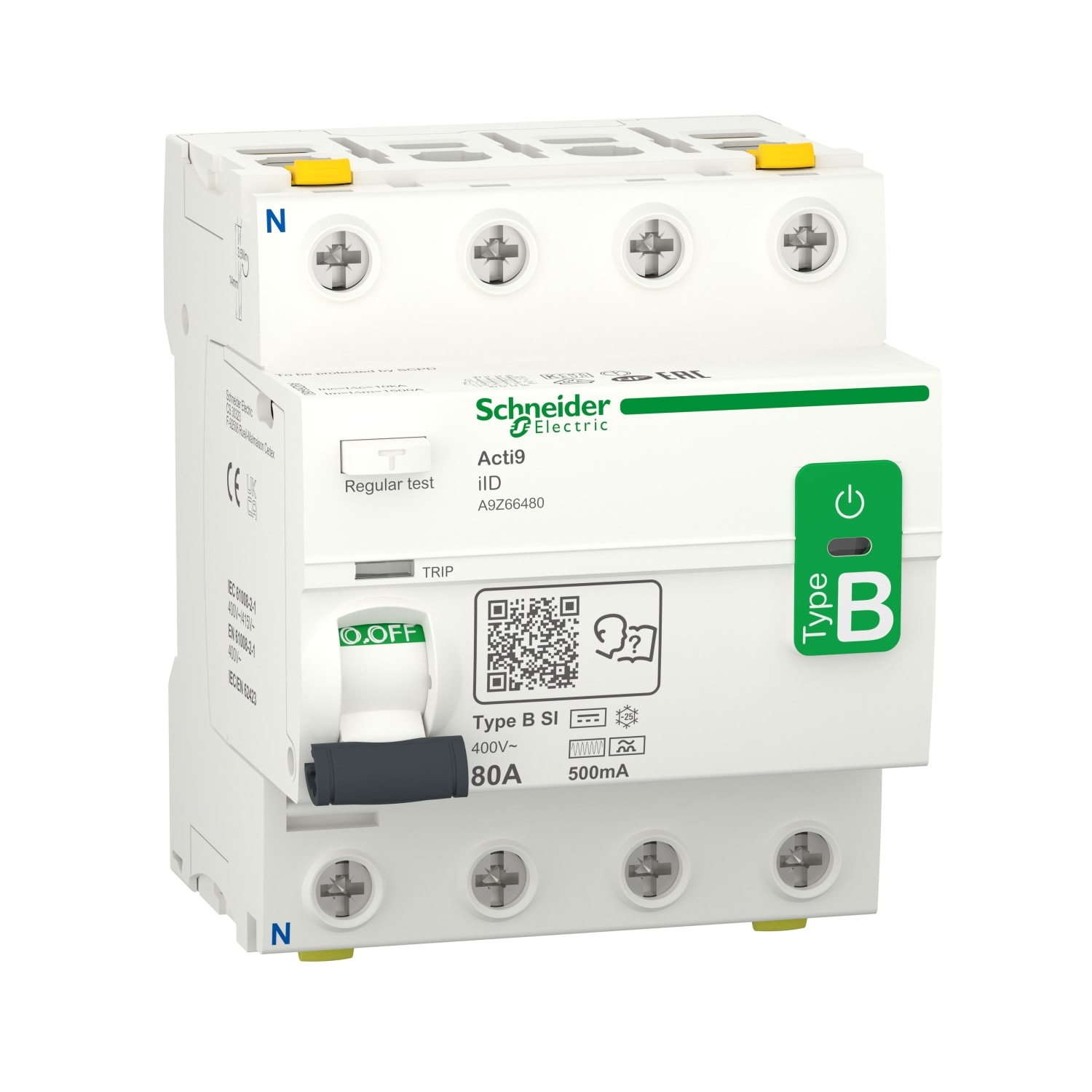 SCHNEIDER ELECTRIC - SNRA9Z66480 INT. DIFF. IID B-SI 4P 80A 500MA