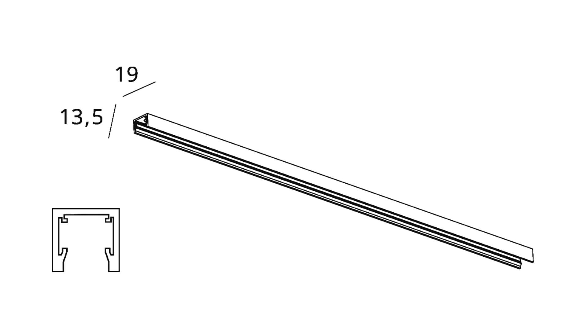 BRILUX GMBH SRL - BRIB600-TMS0205 MINI TRACK SPORGENTE 42V MAGNET 2,5M NER
