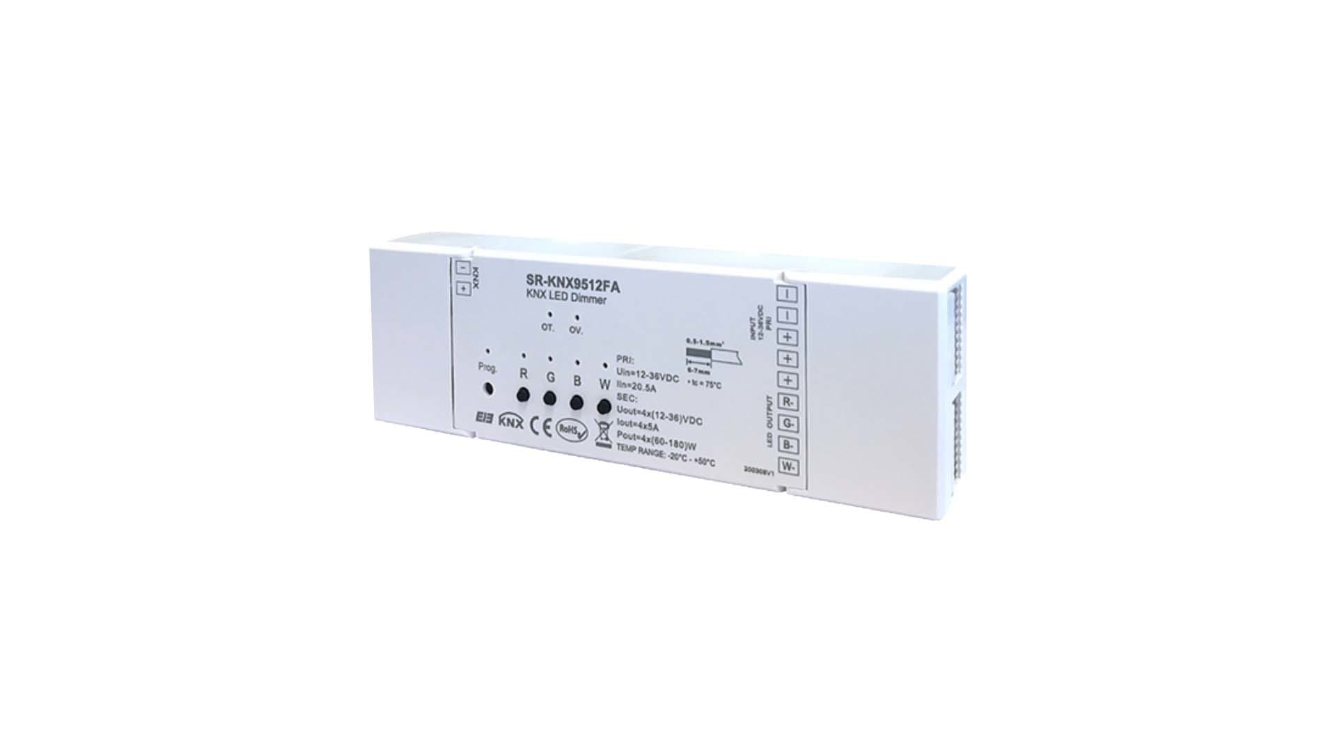 BRILUX SRL - BR1B96-KNX9512FA KNX RGBW DRIVER CV 12-36VDC 4X5A 60-180W
