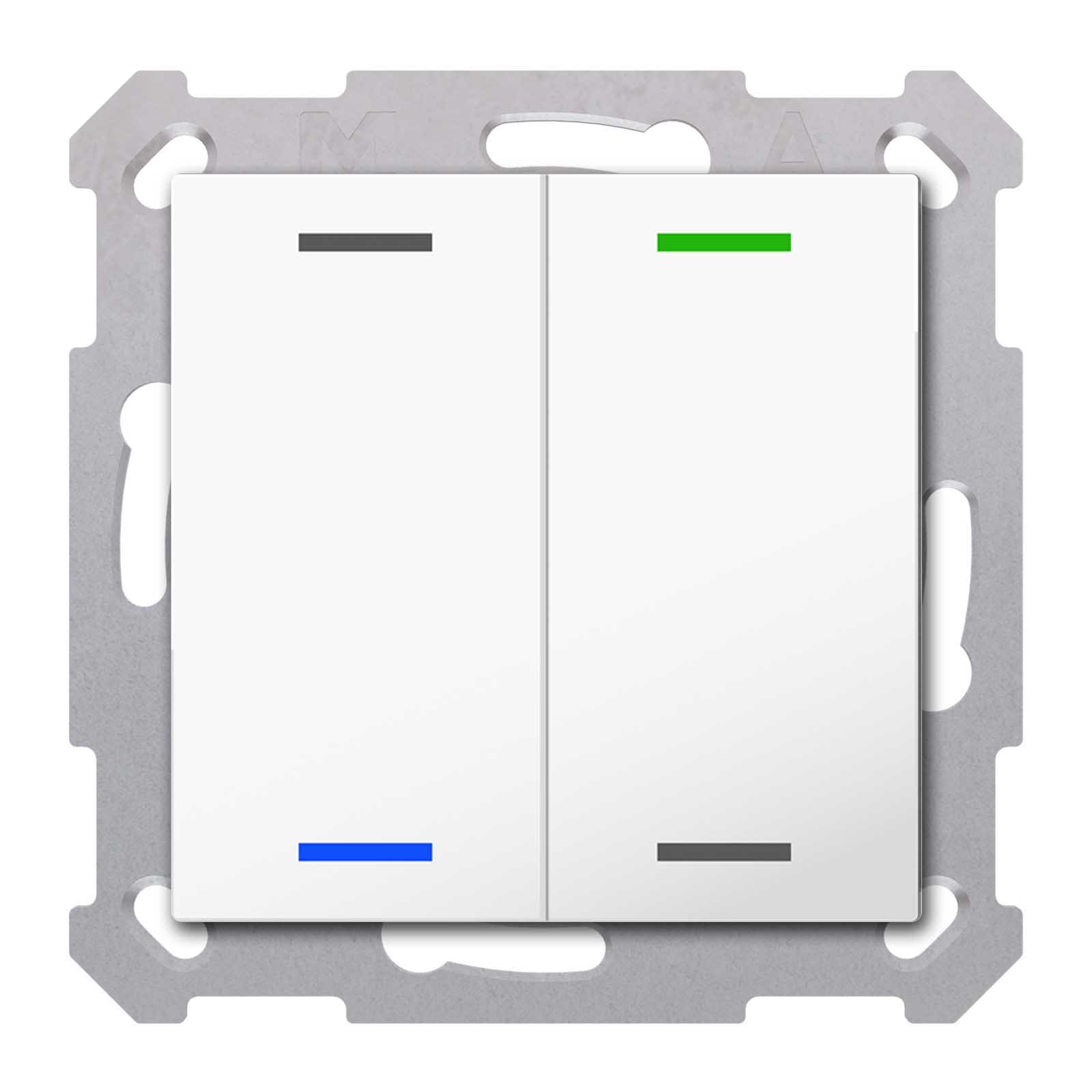 MDT ITALIA SRL - EYGBE-TAL5502.01 Tastiera KNX Light 55, 2 tasti, bianco lucido