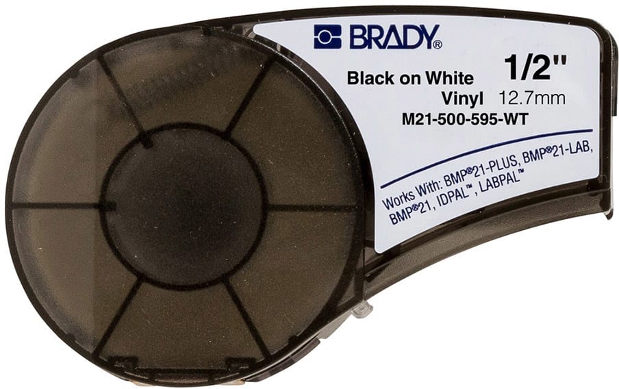 BRADY ITALIA - MOD142807 LABEL VINYL 0.5 X 21 BK/WT - 1 NASTRO