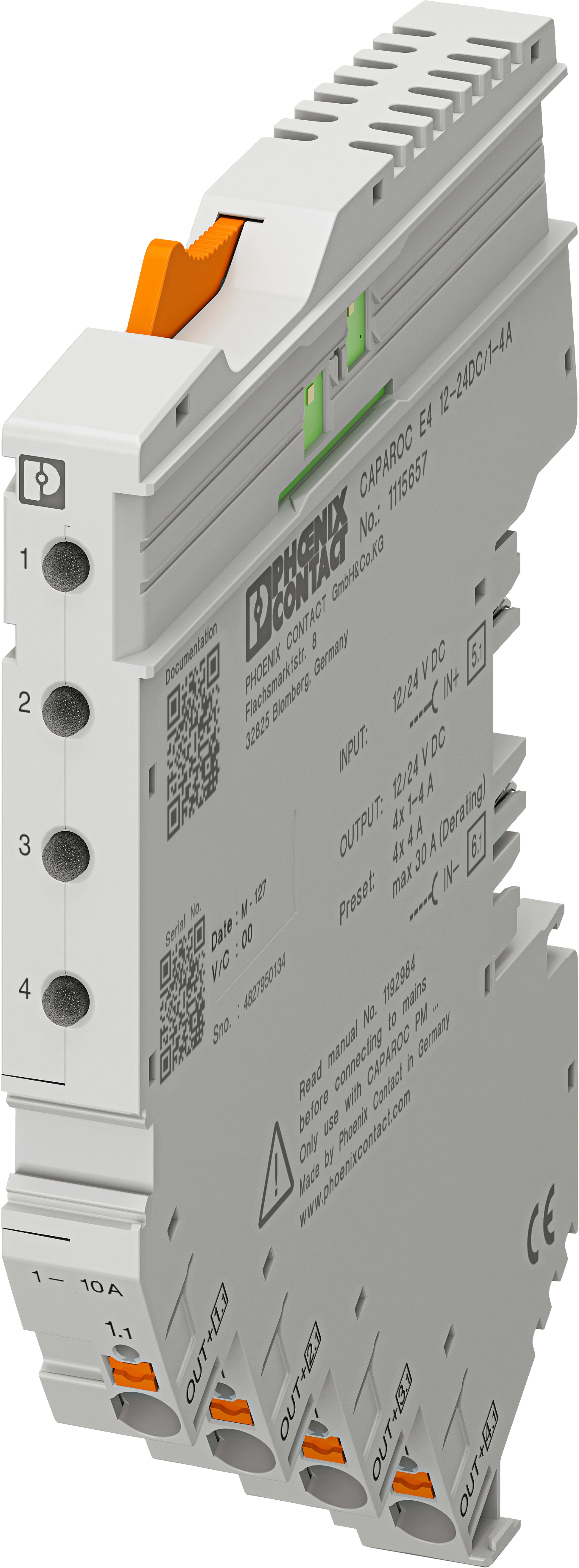 PHOENIX CONTACT - PHC1115658 CAPAROC E4 12-24DC/1-10A INT. ELETTR. 4
