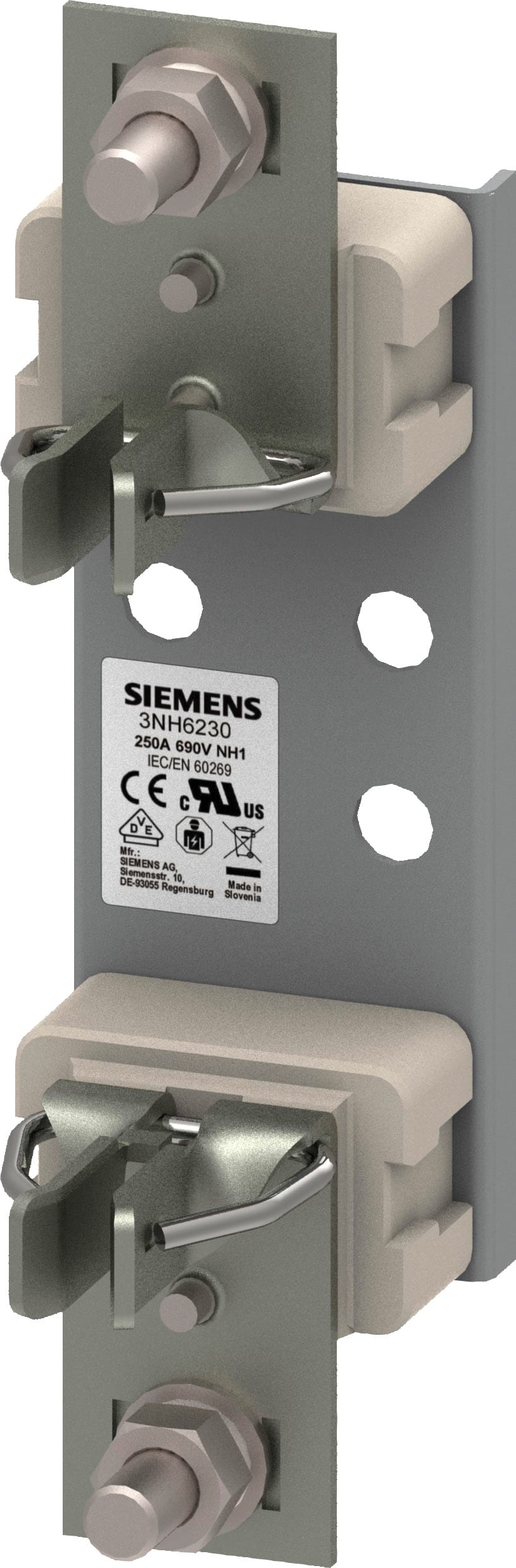 SIEMENS - SIE3NH6230 Base portafusibili NH in ceramica grandezza costruttiva 1 a 1 polo 250 A 690 V (1000 V)