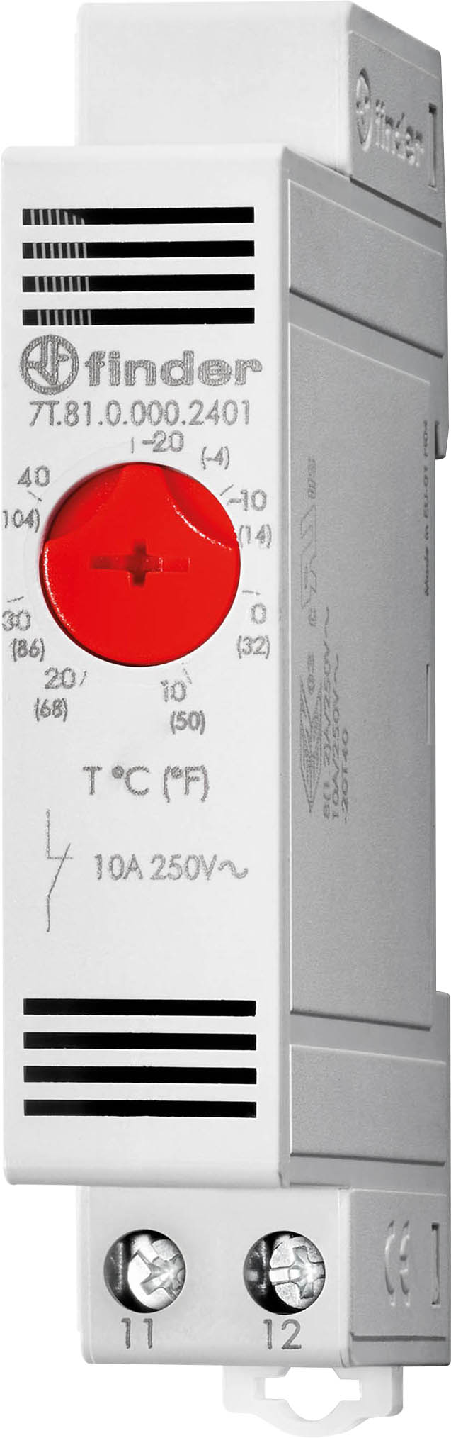FINDER SPA - FIN7T8100002401 TERMOSTATO IND. RISCALDAMENTO 10A -20/+40°